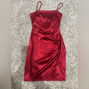 white fox Elegant Red Strapless Dress